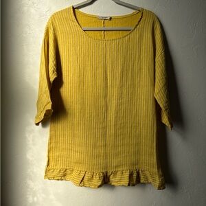 Lungo L’Arno 100% Linen Tunic Top Made In Italy, Size Small, Great Condition